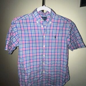 Ralph Lauren Blue and Pink Casual Button Down Shirt